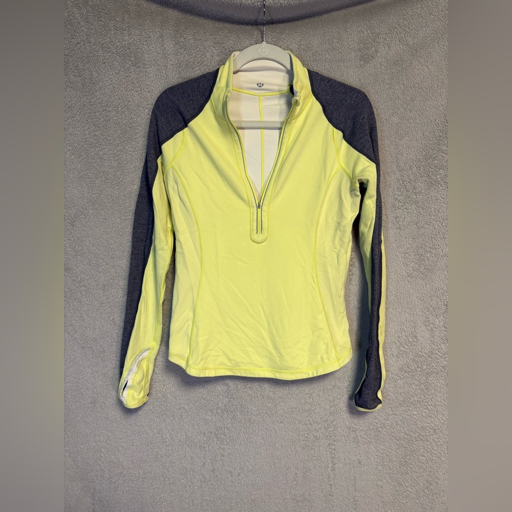 Lululemon (size M) yellow and gray quarter zip sweatshirt